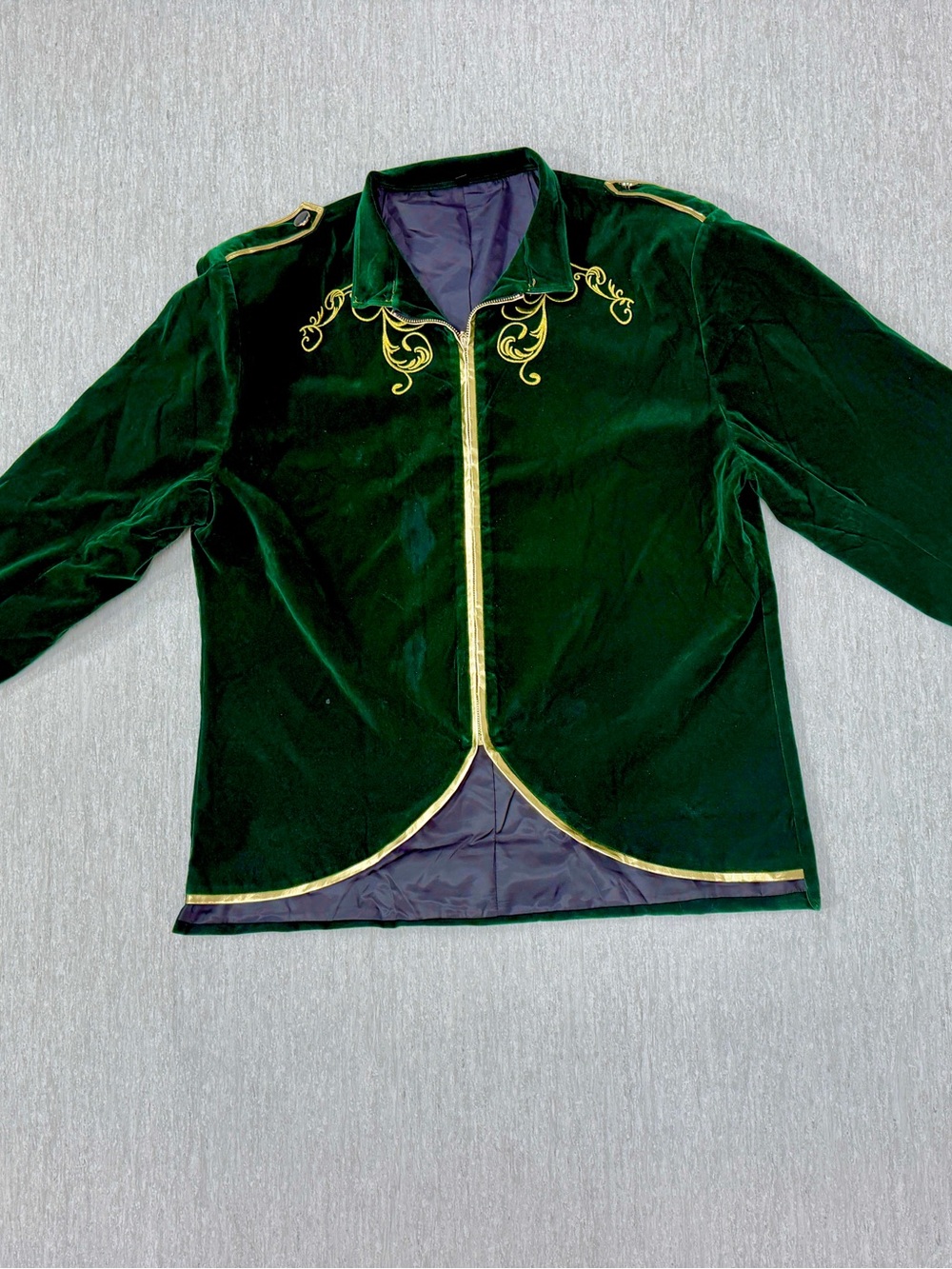Emerald Green Velvet Gold Embroidered Costume Jacket Renaissance Cosplay
